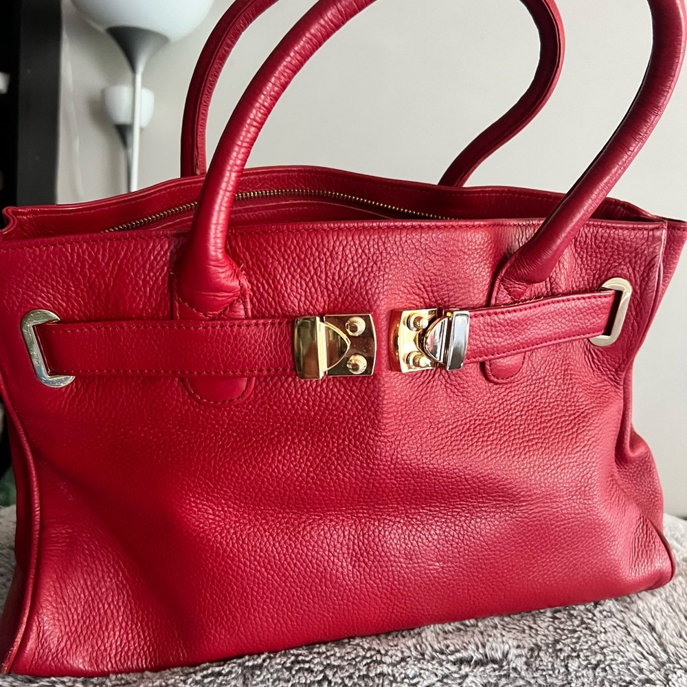 Onna Ehrlich satchel. Gorgeous red leather. Very well taken care of.